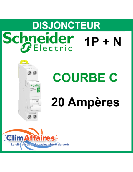 Disjoncteur Schneider Electric - COURBE C - XP 1P + N - 20 Ampères