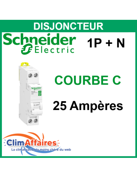 Disjoncteur Schneider Electric - COURBE C - XP 1P + N - 25 Ampères