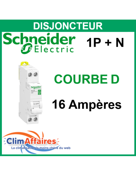 Disjoncteur Schneider Electric - COURBE D - XP 1P + N - 16 Ampères