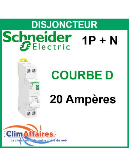 Disjoncteur Schneider Electric - COURBE D - XP 1P + N - 20 Ampères