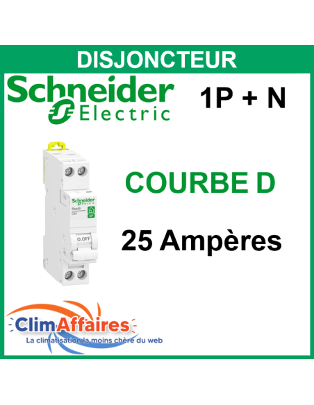 Disjoncteur Schneider Electric - COURBE D - XP 1P + N - 25 Ampères