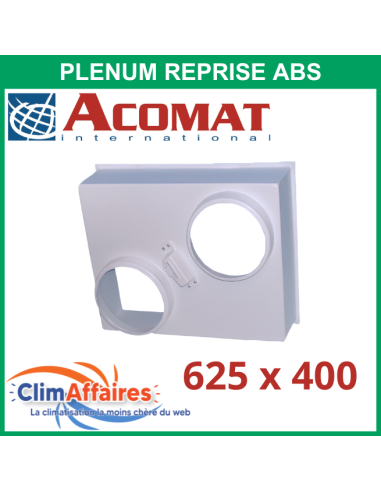 Plénum ABS pour grille de reprise porte filtre 625x400 mm