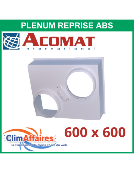 Plénum ABS pour grille de reprise porte filtre 600x600 mm