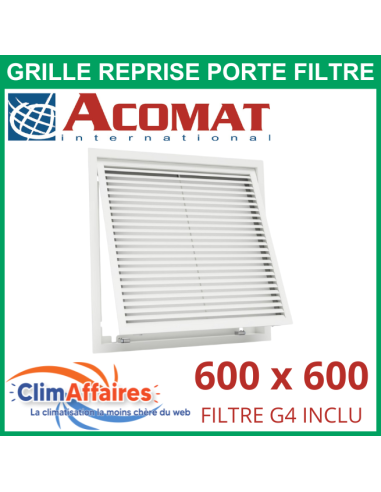 Grille de reprise porte filtre - 600x600 mm