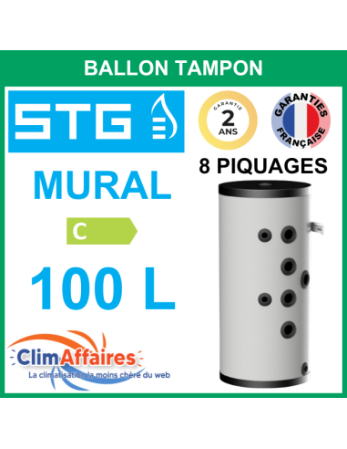 STG France Diffusalp - Ballon tampon en Acier - Pose murale - STA PUFFER ABS - 258 100 - 100 litres (4x2 piquages)