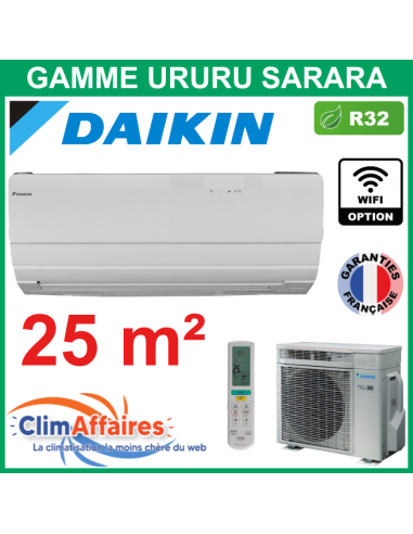 Daikin Climatisation - URURU SARARA BLUEVOLUTION - R32 - FTXZ25N + RXZ25N (2.5 kW)