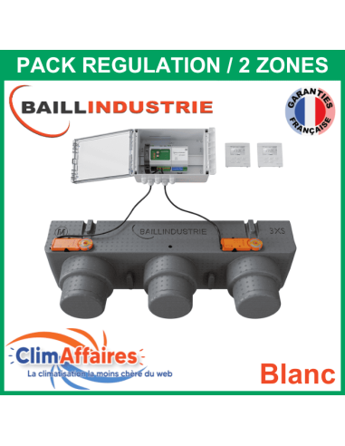 Baillindustrie - Pack Régulation Gainable Universel Baillzoning 2 ZONES - 3XS - PACK 2TB 2M 3XS