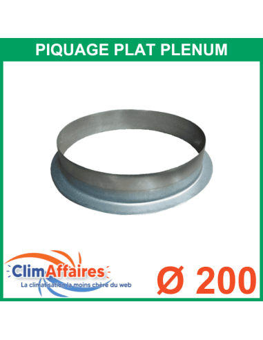 Piquage Plat mâle pour plénums acier - 200 mm (euroclima diffusion)