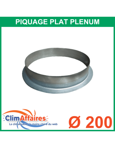 Piquage Plat mâle pour plénums acier soufflage / reprise - 200 mm - Euroclima Diffusion