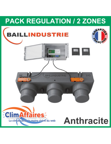 Baillindustrie - Pack Régulation Gainable Universel Baillzoning 2 ZONES - 3XS - PACK 2TA 2M 3XS