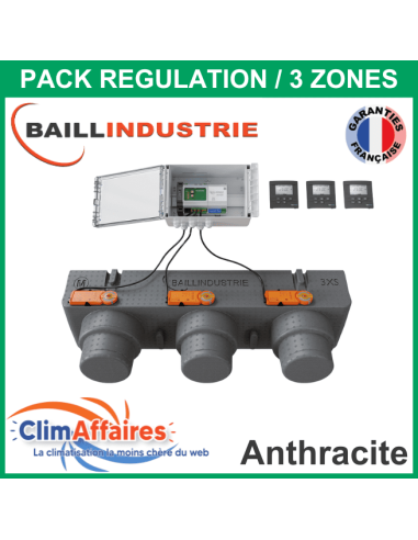 Baillindustrie - Pack Régulation Gainable Universel Baillzoning 3 ZONES - 3XS - PACK 3TA 3M 3XS