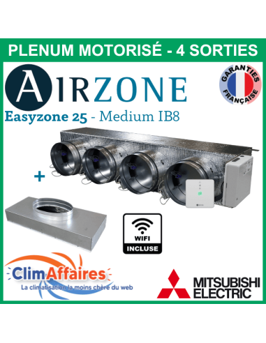 Airzone Easyzone C25 Medium WIFI 4 x 200 mm IB8 MITSUBISHI PEAD-M35/50 + plénum de reprise (PPC25MELBS01S4)
