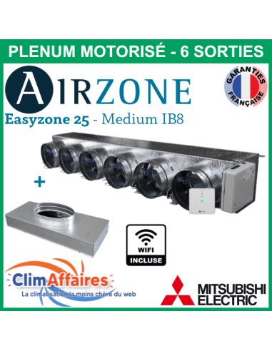 Airzone Easyzone C25 Medium WIFI 6 x 200 mm IB8 MITSUBISHI PEAD-M60/71 + plénum de reprise (PPC25MELBS01M6)