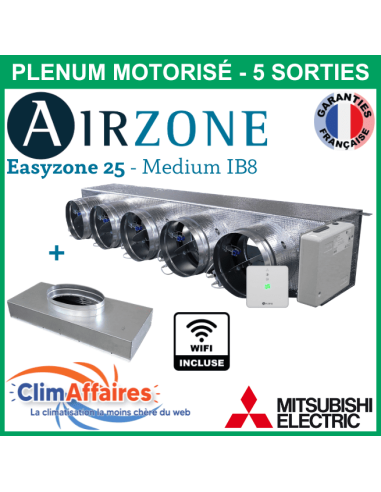 Airzone Easyzone C25 Medium WIFI 5 x 200 mm IB8 MITSUBISHI PEAD-M100/125 + plénum de reprise (PPC25MELBS01L5)