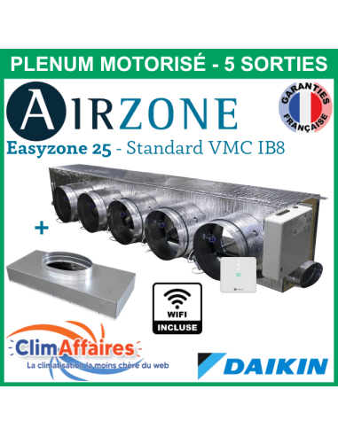 Airzone Easyzone C25 Standard WIFI + VMC 5 x 200 mm IB8 DAIKIN FBA100/125/140 + plénum de reprise (PPC25DAIST07L5)