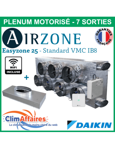 Airzone Easyzone C25 Standard WIFI + VMC 7 x 200 mm IB8 DAIKIN FBA100/125/140 + plénum de reprise (PPC25DAIST07L7)