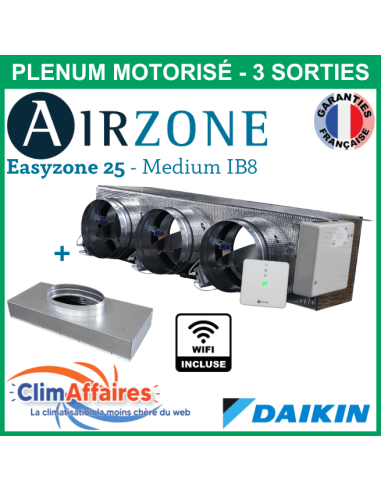 Airzone Easyzone C25 Medium WIFI 4 x 200 mm IB8 DAIKIN FBA35/50 + plénum de reprise (PPC25DAIBS07S4)