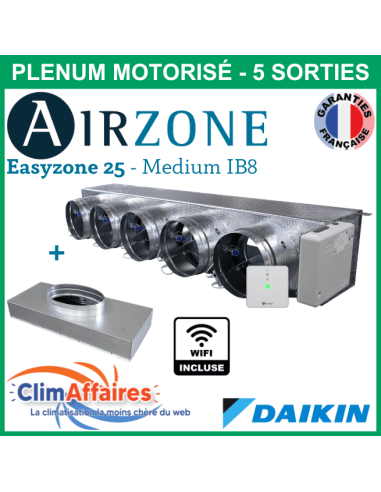 Airzone Easyzone C25 Medium WIFI 5 x 200 mm IB8 DAIKIN FBA35/50 + plénum de reprise (PPC25DAIBS07S5)