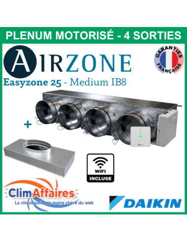 Airzone Easyzone C25 Medium WIFI 4 x 200 mm IB8 DAIKIN FBA60/71 + plénum de reprise (PPC25DAIBS07M4)
