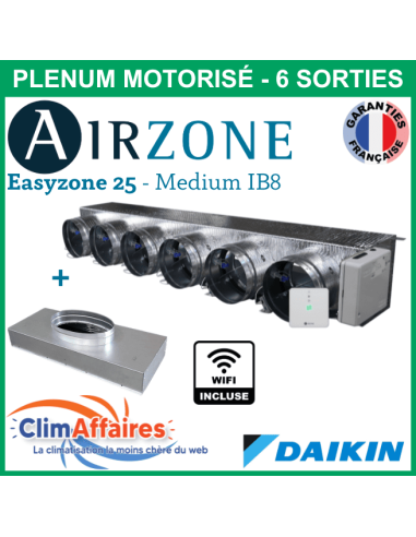 Airzone Easyzone C25 Medium WIFI 6 x 200 mm IB8 DAIKIN FBA100/125/140 + plénum de reprise (PPC25DAIBS07L6)