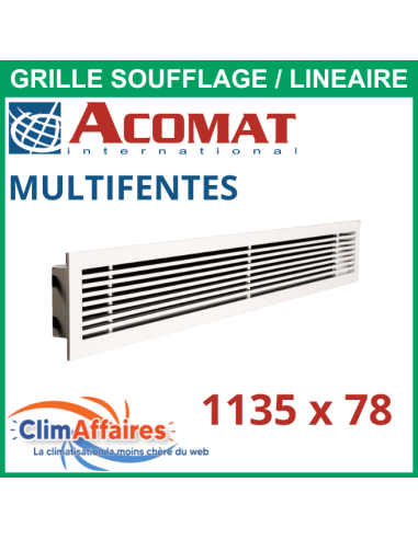 Grille de soufflage linéaire multifentes 1135x78 mm - AGIP211