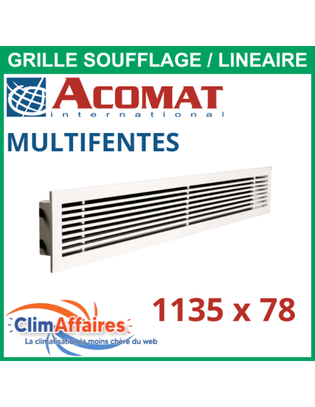 Grille de soufflage linéaire multifentes 1135x78 mm - AGIP211