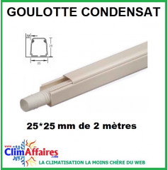 Goulotte pour tuyau de condensats de 2 mètres - Ivoire (25x25 mm)