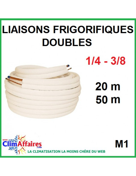 Liaisons Frigorifiques Cuivre Isolées Double - M1 1/4 - 3/8 (20 et 50 m)