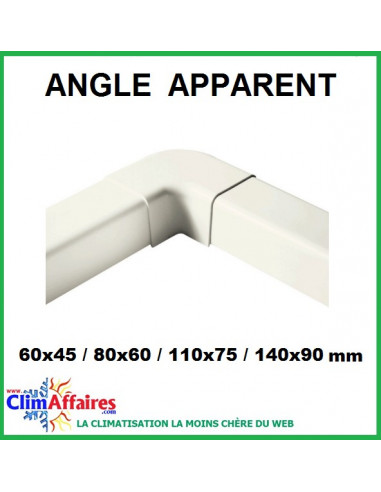 Angle apparent pour raccords goulottes (60x45 / 80x60 / 110x75 / 140x90 mm)
