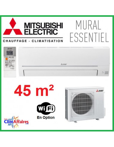 Mitsubishi Mural Inverter - Gamme Essentiel - R32 - MSZ-HR42VF + MUZ-HR42VF (4.2 kW)