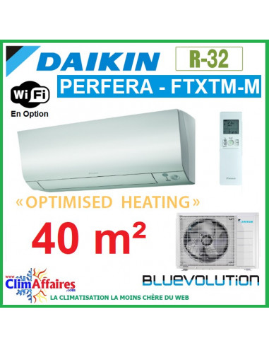 Daikin Climatisation - PERFERA OPTIMISED HEATING BLUEVOLUTION - R32 - FTXTM40M + RXTM40N (4.0 kW)
