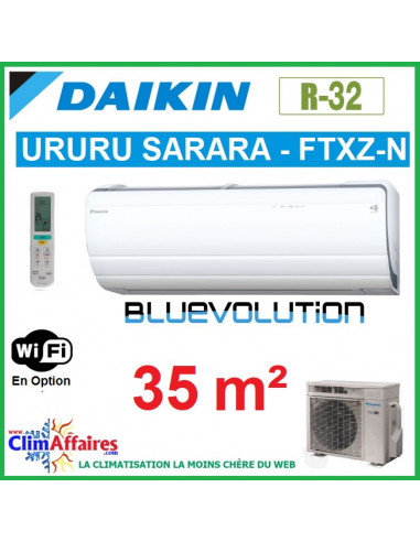 Daikin Climatisation - URURU SARARA BLUEVOLUTION - R32 - FTXZ35N + RXZ35N (3.5 kW)
