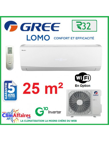 GREE Climatisation Inverter - R32 - LOMO 9 (2.5 kW)