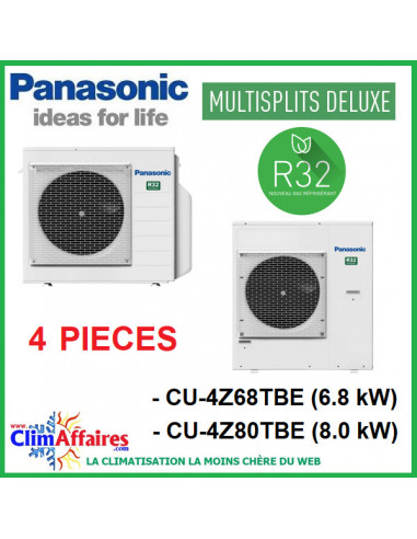 Panasonic Climatisation - Unités Extérieures Z DELUXE - QUADRI-SPLITS - R32 - CU-4Z68TBE / CU-4Z80TBE