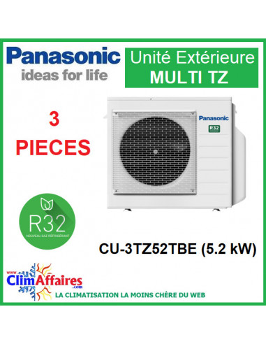 Panasonic Climatisation - Unités Extérieures MULTI TZ - TRI-SPLITS - R32 - CU-3TZ52TBE