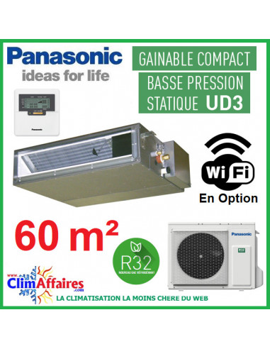 Panasonic Climatisation Inverter - GAINABLE BASSE PRESSION UD3 - R32 - CS-Z60UD3EAW + CU-Z60UBEA (6.0 kW)