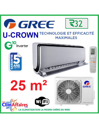GREE Climatisation Inverter - Mural U-CROWN 9 - R32 (2.7 kW)