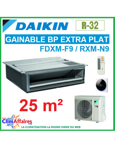 Daikin Climatisation Inverter - GAINABLE BP EXTRA-PLAT - R32 - FDXM25F9 + RXM25N9 (2.5 kW)