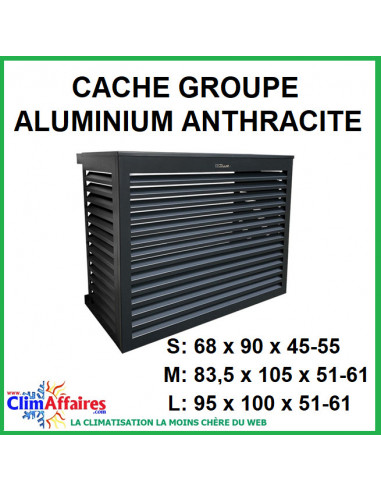 Cache Climatisation Unité extérieure Aluminium Anthracite (S - M - L)