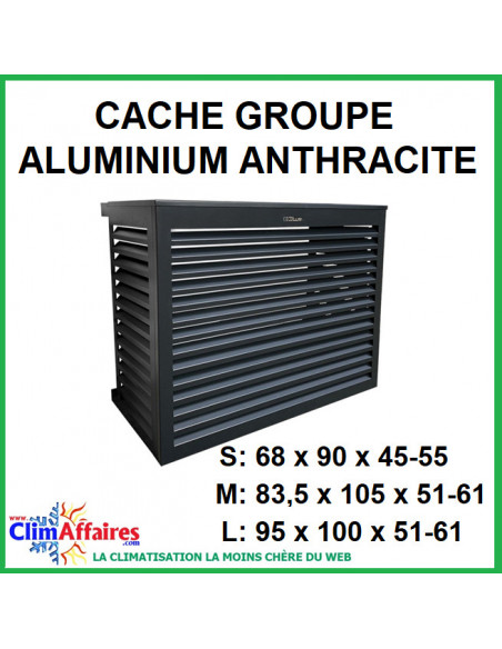 Cache Groupe Exterieure Climatisation - Aluminium Anthracite - Unité extérieure (3 tailles : S - M -
