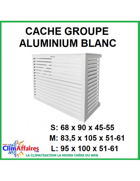 Cache Groupe Exterieure Climatisation - Aluminium Blanc - Unité extérieure (3 tailles : S - M - L)