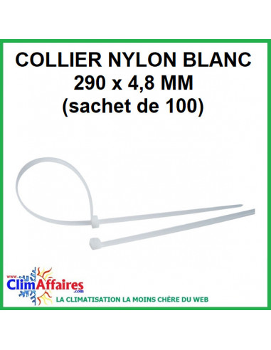 Collier Nylon Blanc - 290 x 4.8 mm (lot de 100)