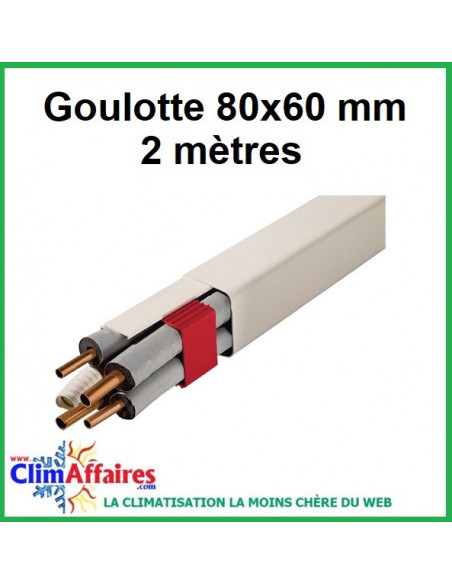Goulotte - 80x60 mm - 2 mètres - Ivoire