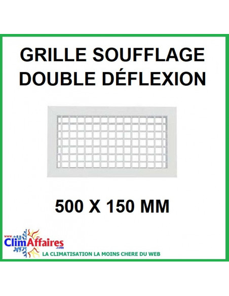 Grille de Soufflage - Double Déflexion - Blanche - 500 x 150 mm - AGIP104