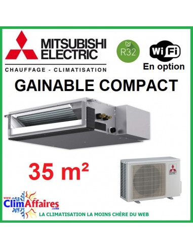 Climatisation Mitsubishi Monosplit Inverter - GAINABLE COMPACT - R32 - SEZ-M35DA + SUZ-M35VA (3.5 kW)