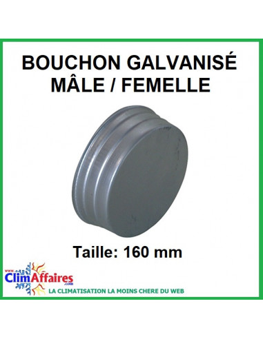 Bouchon galvanisé mâle / femelle (160 mm)