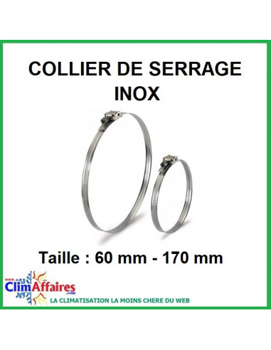 Collier de serrage en inox (Taille: 60 mm - 170 mm)