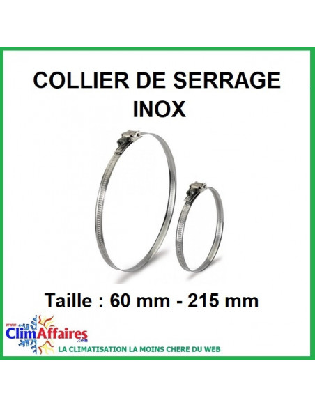 Collier de serrage en inox (Taille: 60 mm - 215 mm)