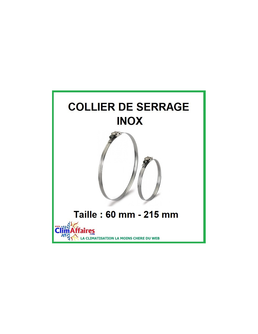 Collier de serrage pour tuyau en inox 10 - 15 mm