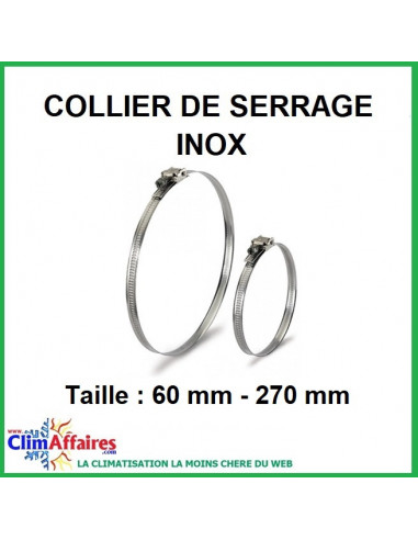 Collier de serrage en inox (Taille: 60 mm - 270 mm)